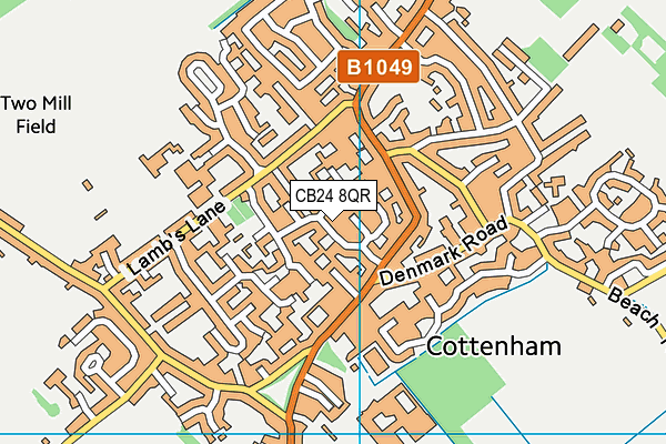 CB24 8QR map - OS VectorMap District (Ordnance Survey)