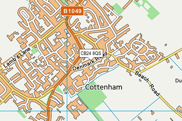 CB24 8QS map - OS VectorMap District (Ordnance Survey)