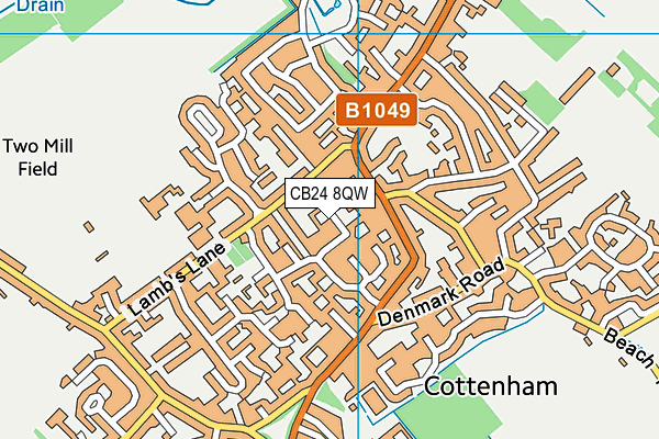 CB24 8QW map - OS VectorMap District (Ordnance Survey)