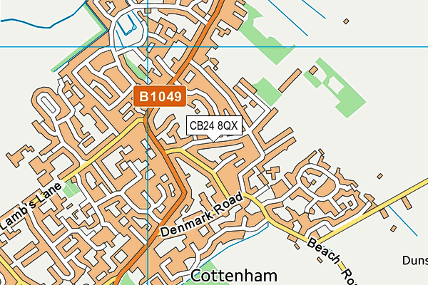 CB24 8QX map - OS VectorMap District (Ordnance Survey)