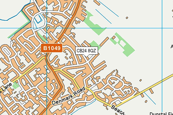 CB24 8QZ map - OS VectorMap District (Ordnance Survey)
