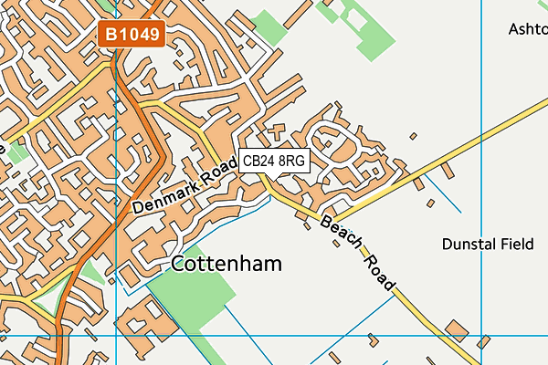 CB24 8RG map - OS VectorMap District (Ordnance Survey)