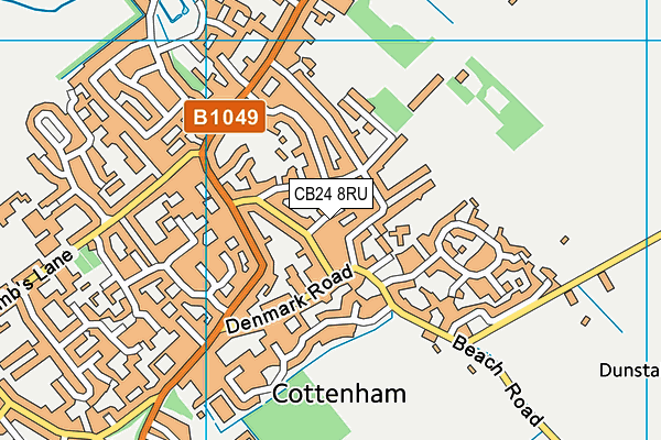 CB24 8RU map - OS VectorMap District (Ordnance Survey)