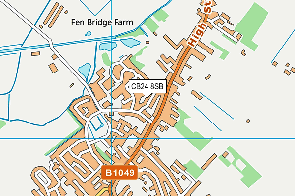 CB24 8SB map - OS VectorMap District (Ordnance Survey)