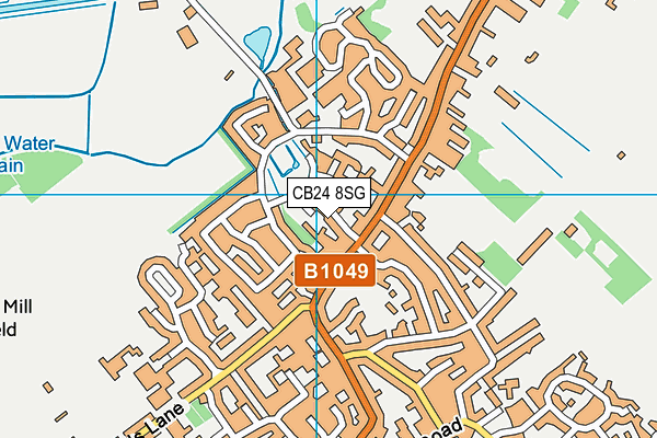 CB24 8SG map - OS VectorMap District (Ordnance Survey)