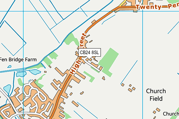 CB24 8SL map - OS VectorMap District (Ordnance Survey)