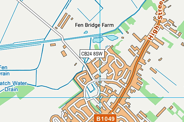 CB24 8SW map - OS VectorMap District (Ordnance Survey)