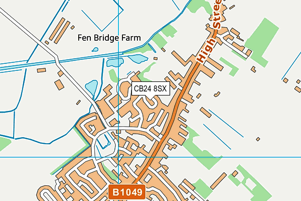 CB24 8SX map - OS VectorMap District (Ordnance Survey)