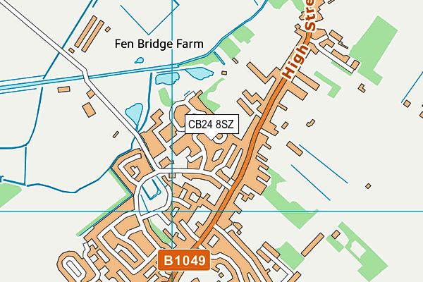 CB24 8SZ map - OS VectorMap District (Ordnance Survey)