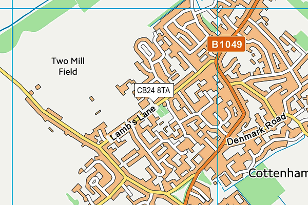 CB24 8TA map - OS VectorMap District (Ordnance Survey)