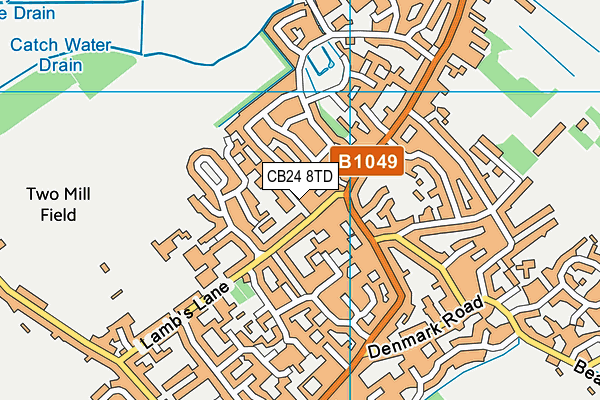 CB24 8TD map - OS VectorMap District (Ordnance Survey)