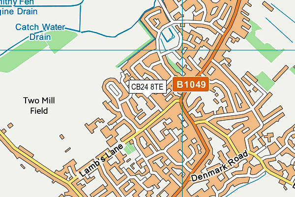CB24 8TE map - OS VectorMap District (Ordnance Survey)