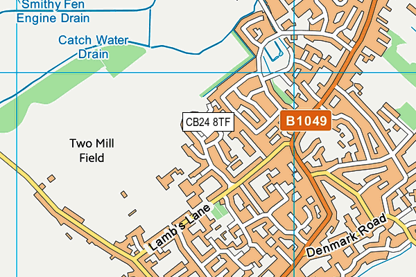 CB24 8TF map - OS VectorMap District (Ordnance Survey)