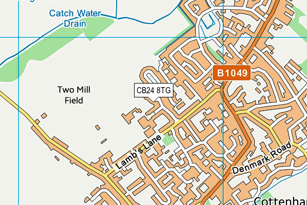 CB24 8TG map - OS VectorMap District (Ordnance Survey)