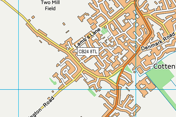 CB24 8TL map - OS VectorMap District (Ordnance Survey)