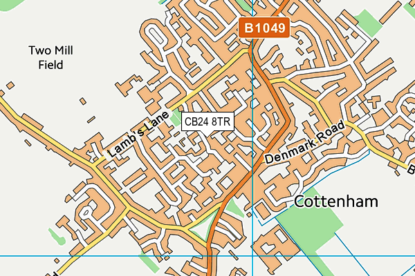 CB24 8TR map - OS VectorMap District (Ordnance Survey)
