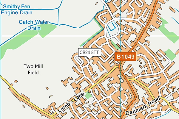 CB24 8TT map - OS VectorMap District (Ordnance Survey)
