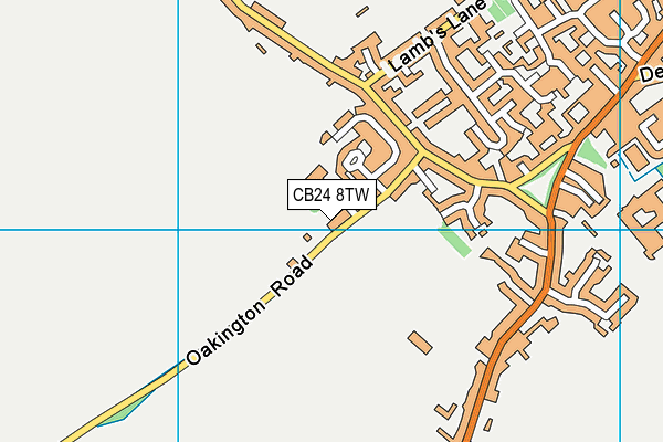 CB24 8TW map - OS VectorMap District (Ordnance Survey)