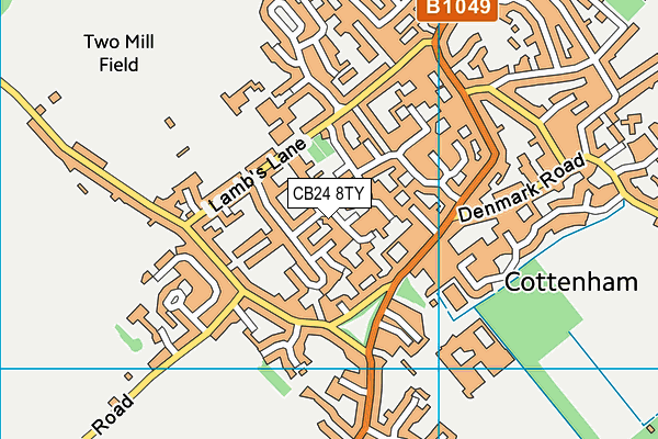 CB24 8TY map - OS VectorMap District (Ordnance Survey)
