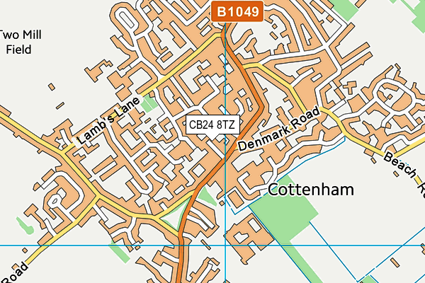 CB24 8TZ map - OS VectorMap District (Ordnance Survey)