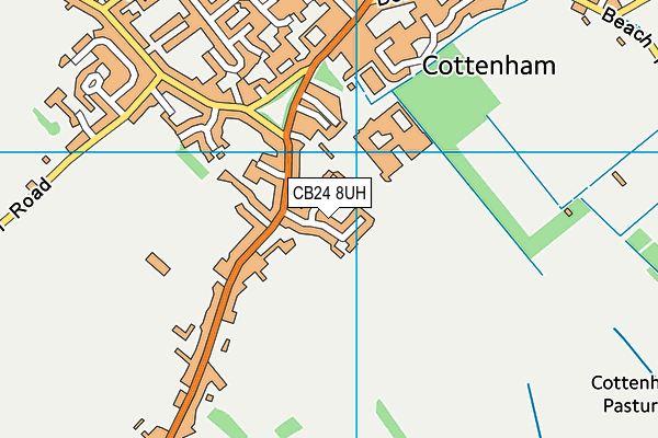 CB24 8UH map - OS VectorMap District (Ordnance Survey)