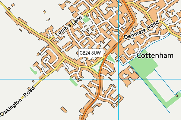 CB24 8UW map - OS VectorMap District (Ordnance Survey)