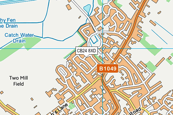 CB24 8XD map - OS VectorMap District (Ordnance Survey)