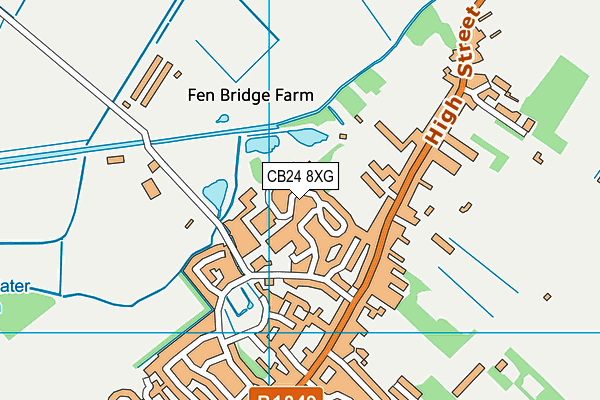 CB24 8XG map - OS VectorMap District (Ordnance Survey)