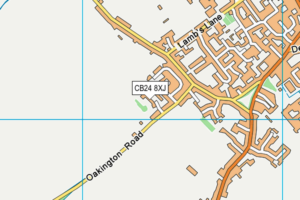 CB24 8XJ map - OS VectorMap District (Ordnance Survey)