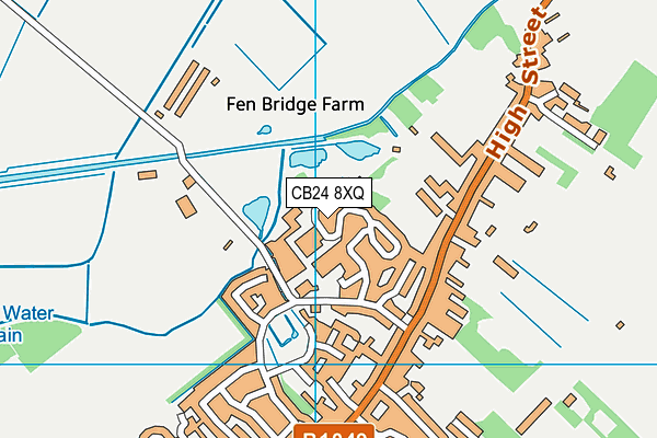 CB24 8XQ map - OS VectorMap District (Ordnance Survey)