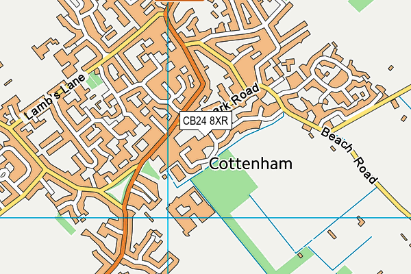 CB24 8XR map - OS VectorMap District (Ordnance Survey)