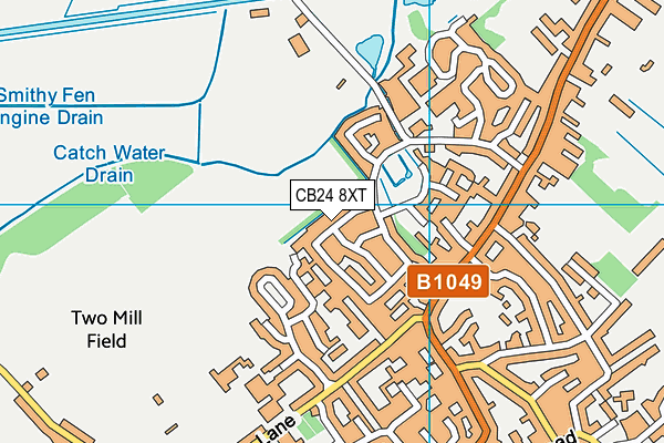 CB24 8XT map - OS VectorMap District (Ordnance Survey)