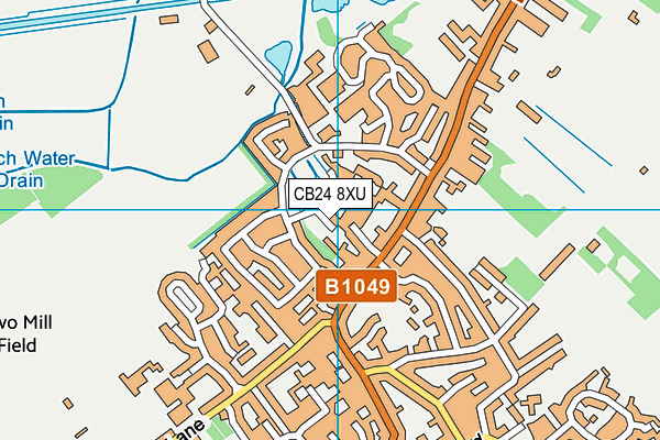 CB24 8XU map - OS VectorMap District (Ordnance Survey)