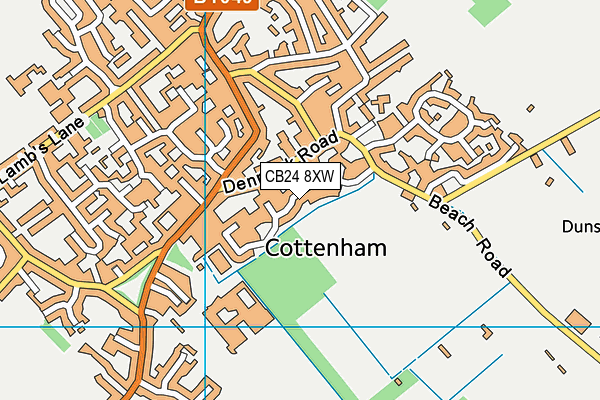CB24 8XW map - OS VectorMap District (Ordnance Survey)