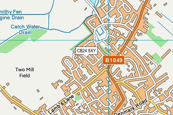 CB24 8XY map - OS VectorMap District (Ordnance Survey)