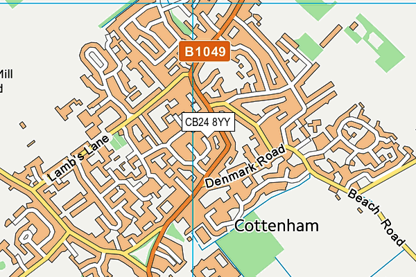 CB24 8YY map - OS VectorMap District (Ordnance Survey)