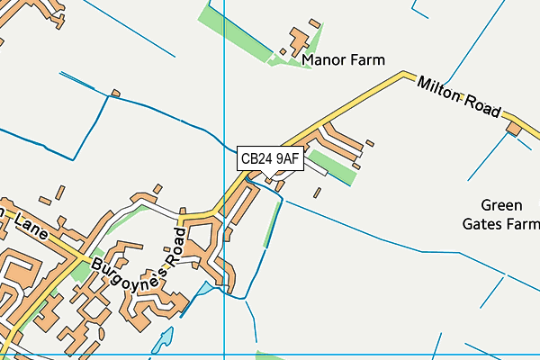 CB24 9AF map - OS VectorMap District (Ordnance Survey)