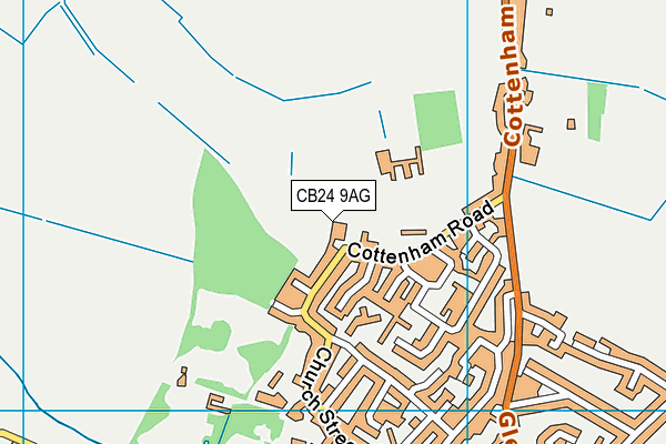 CB24 9AG map - OS VectorMap District (Ordnance Survey)