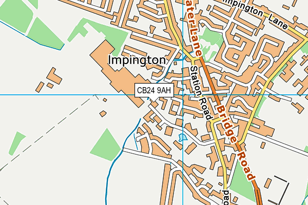 CB24 9AH map - OS VectorMap District (Ordnance Survey)