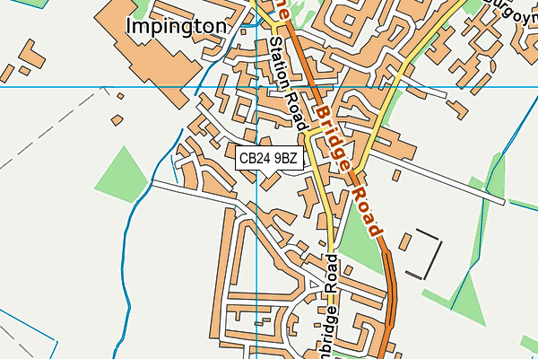CB24 9BZ map - OS VectorMap District (Ordnance Survey)