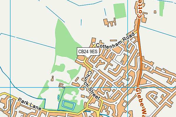 CB24 9ES map - OS VectorMap District (Ordnance Survey)