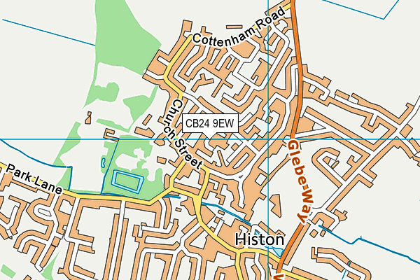 CB24 9EW map - OS VectorMap District (Ordnance Survey)