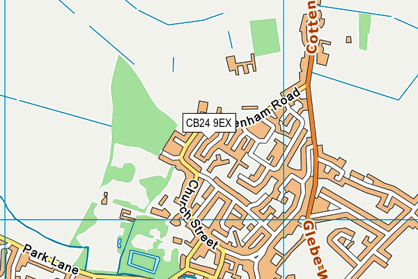 CB24 9EX map - OS VectorMap District (Ordnance Survey)