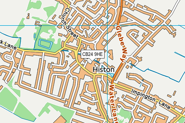 CB24 9HE map - OS VectorMap District (Ordnance Survey)