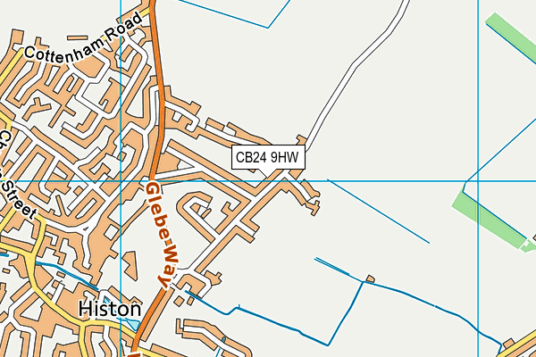 CB24 9HW map - OS VectorMap District (Ordnance Survey)