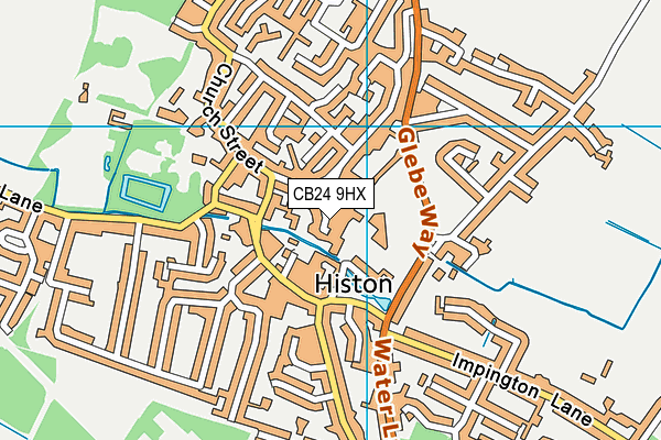 CB24 9HX map - OS VectorMap District (Ordnance Survey)