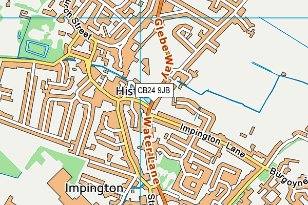 CB24 9JB map - OS VectorMap District (Ordnance Survey)