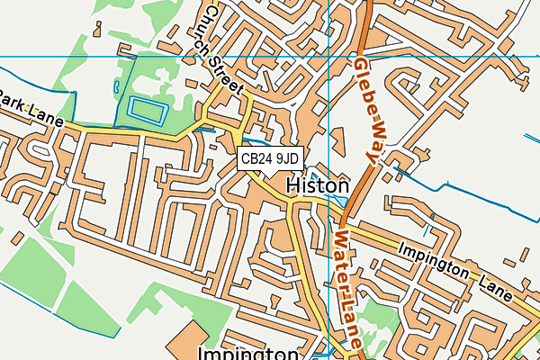CB24 9JD map - OS VectorMap District (Ordnance Survey)