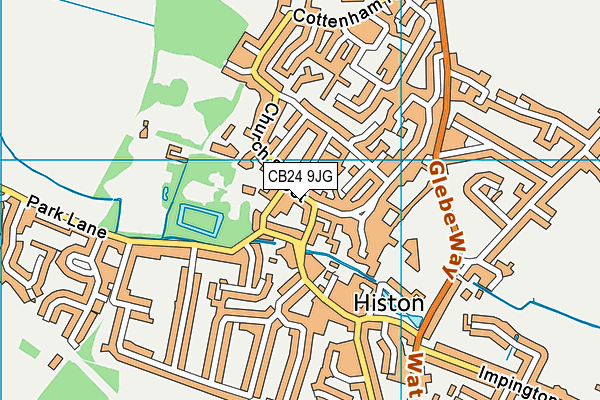 CB24 9JG map - OS VectorMap District (Ordnance Survey)