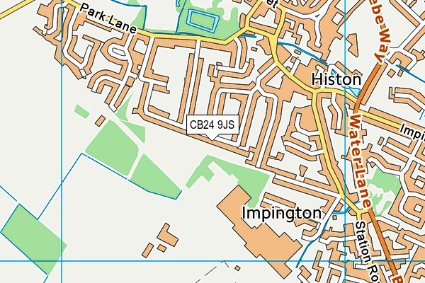 CB24 9JS map - OS VectorMap District (Ordnance Survey)